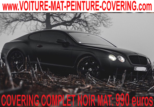 Le covering noir mat sur votre voiture est très tendance.