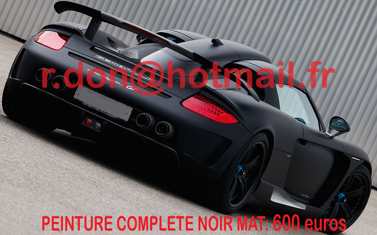 Porsche Carrera GT covering noir mat, Porsche Carrera GT noir mat
