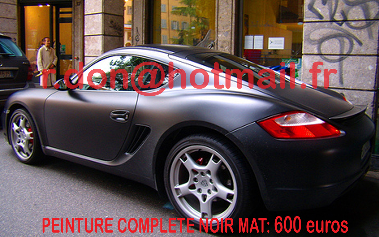 Porsche Cayman noir mat, Porsche Cayman noir mat, covering mat Porsche