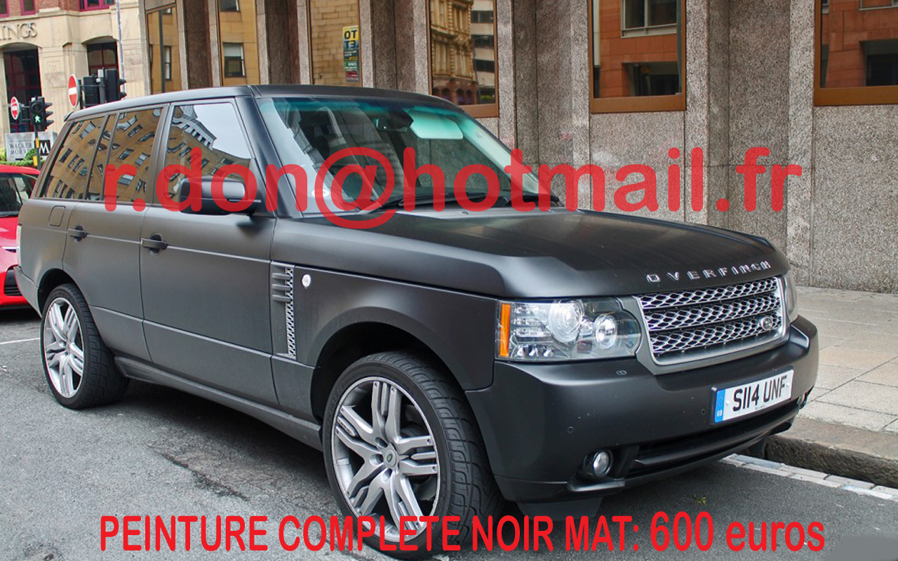 RANGE-ROVER noir mat, pose film covering auto