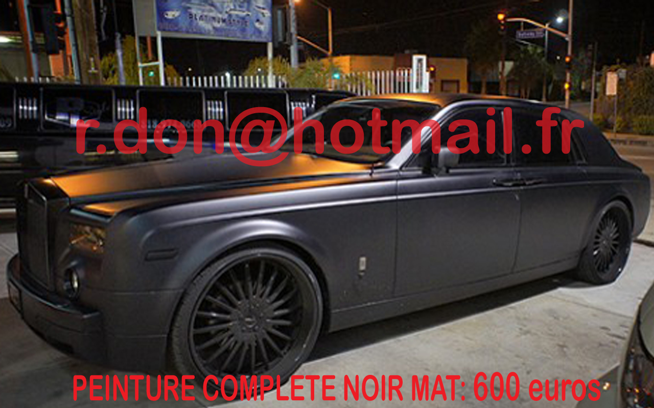 ROLLS-ROYCE-PHANTOM noir mat, covering voiture luxe, covering