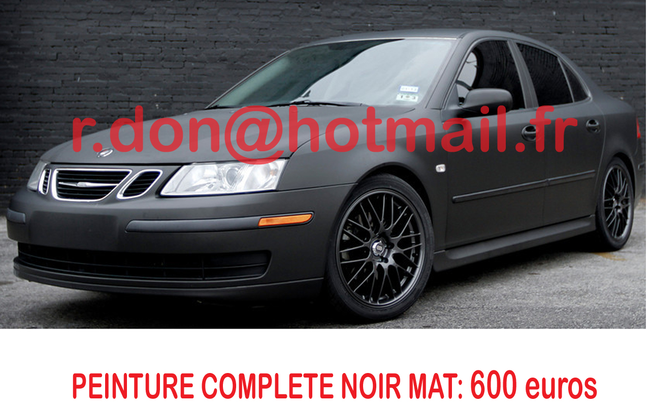 SAAB-noir mat brillant, noir mat brillant voiture auto