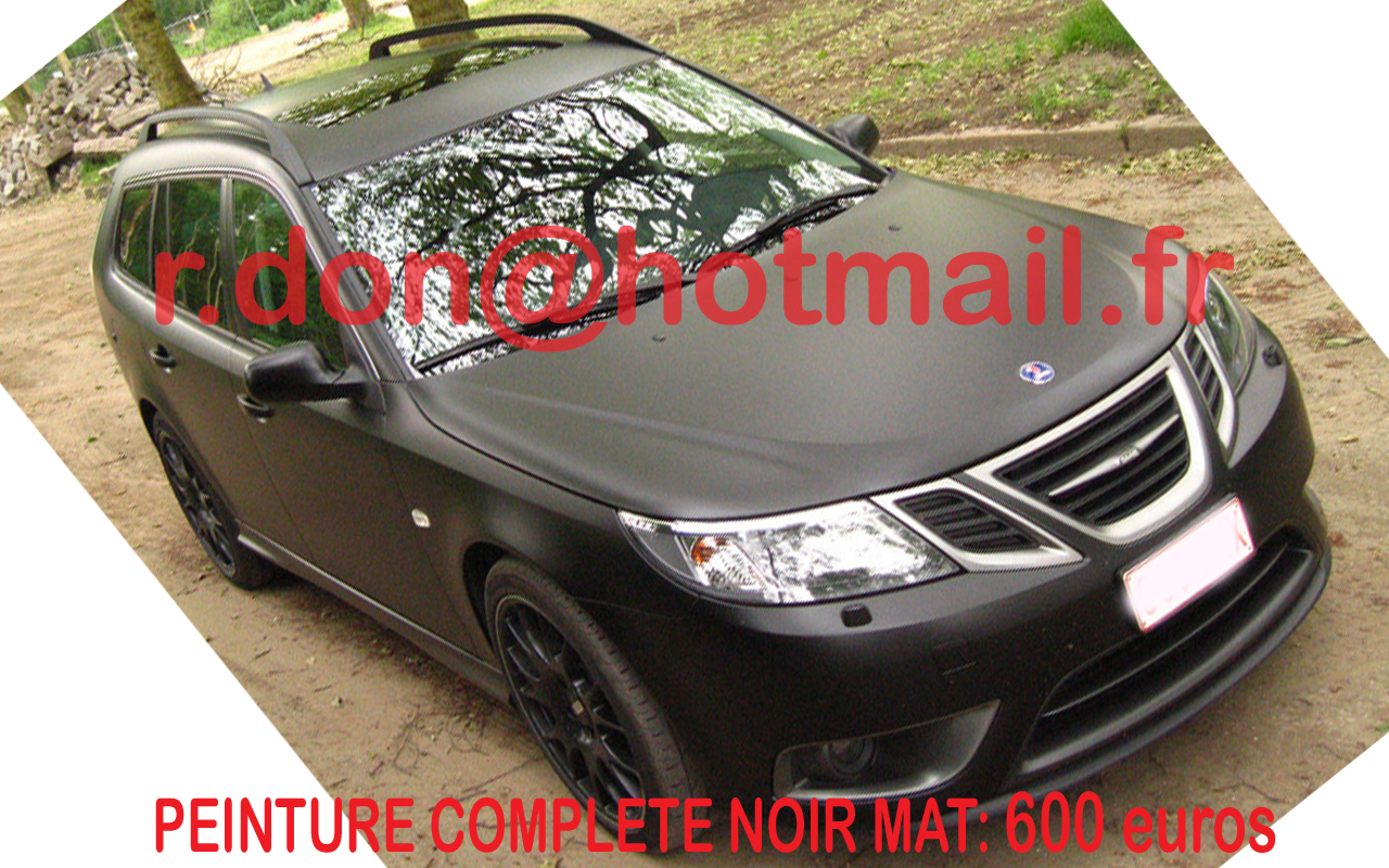 SAAB noir mat, covering noir mat, peinture noir mat