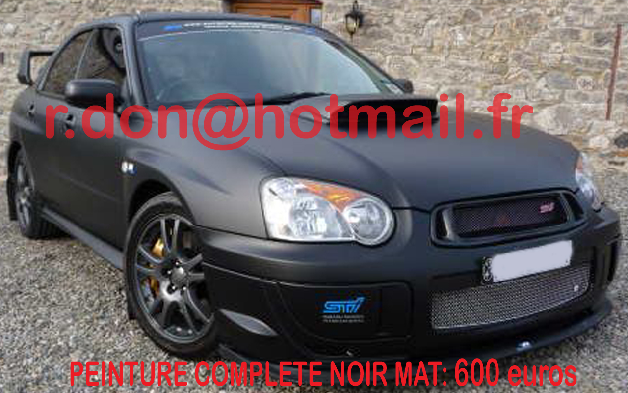 SUBARU-STI covering peinture noir mat